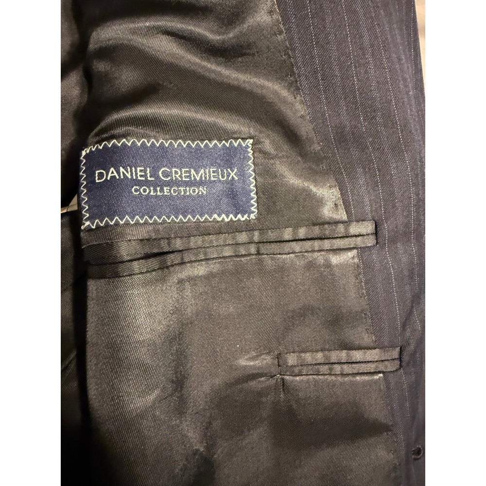 Daniel Cremieux Loro Piana Pinstripe Blazer Blue 3 Button Suit Jacket Mens 46R - Picture 6 of 9